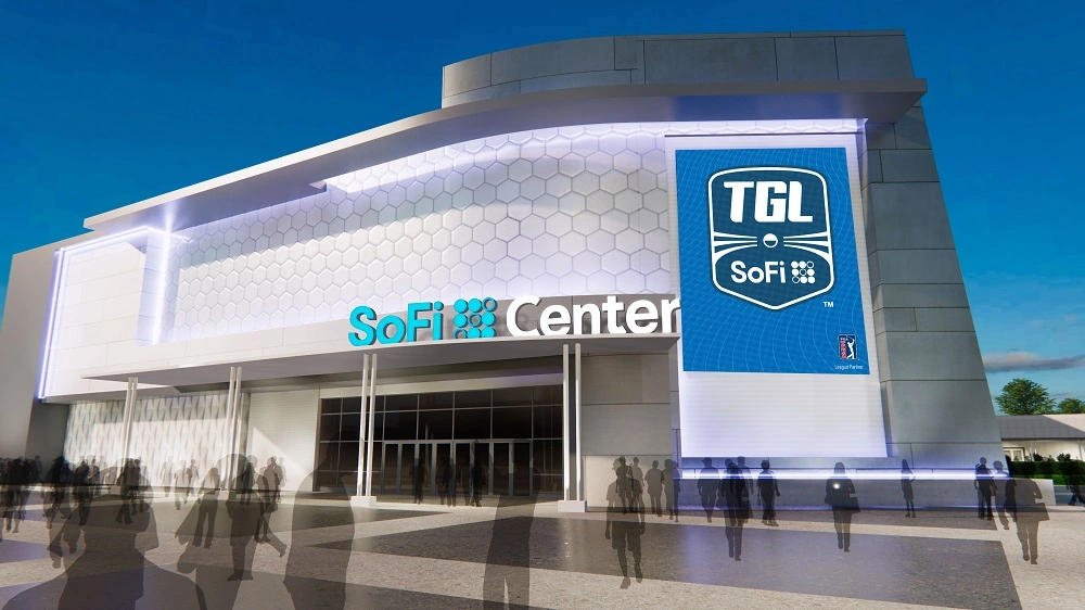 1,500-seat SoFi Center will house the TGL interactive golf league founded by Tiger Woods and Rory McIlroy.